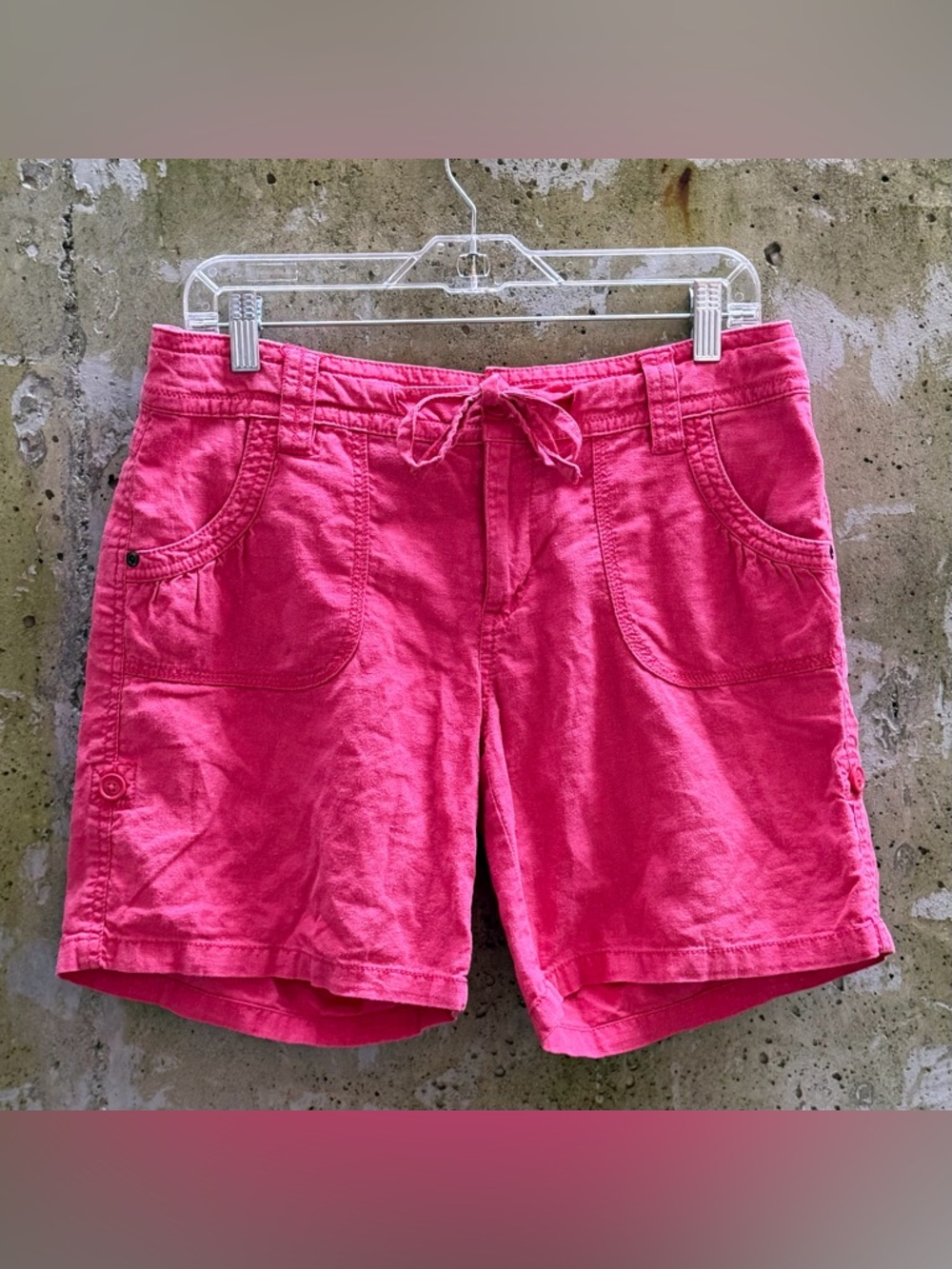 Lady Hathaway Linen Blend Drawstring Shorts, Salmon / Pink, 8